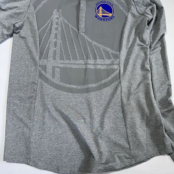 NBA Golden State Warriors Men 1/4 Snap Button Long Sleeve Fitted Shirt Sz Small - Picture 8 of 9